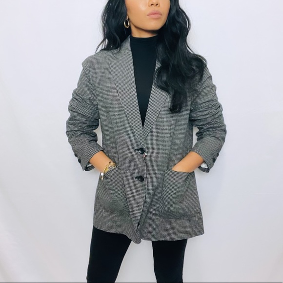 ***SOLD*** Ines De La Fressange Paris x Uniqlo | Linen Cotton Checkered  Blazer - Picture 13 of 13